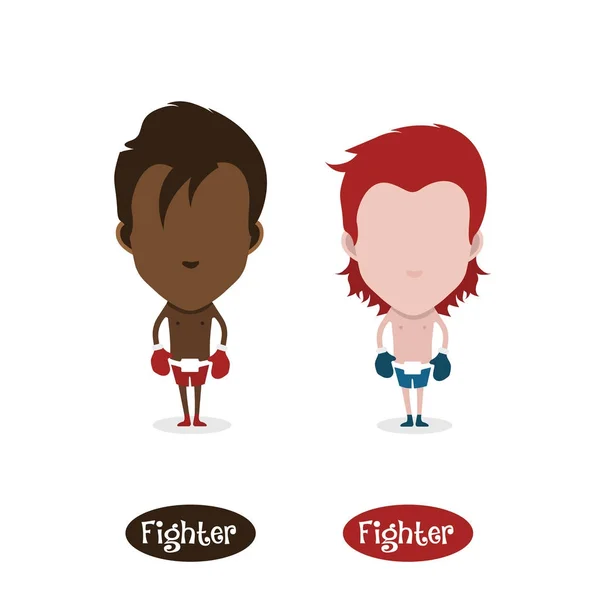 Boxfighter Figuur Avatars Vectorillustratie — Stockvector