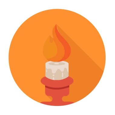 Turuncu daire içinde Noel mum