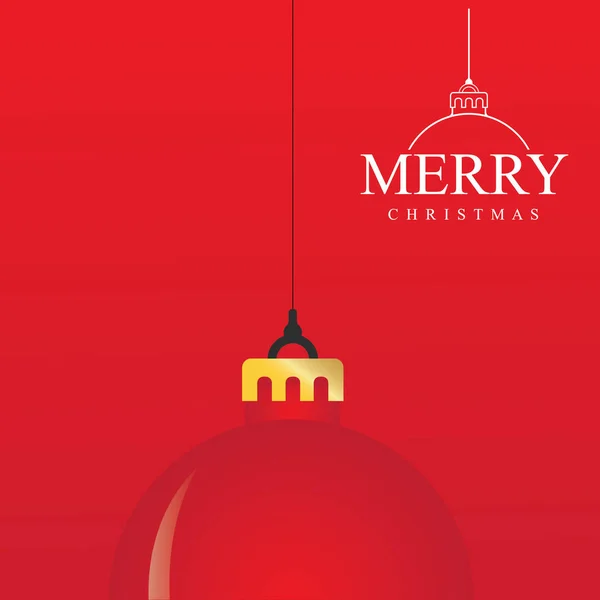 Boule Noël Rouge Avec Texte Sur Fond Rouge Illustration Vectorielle — Image vectorielle