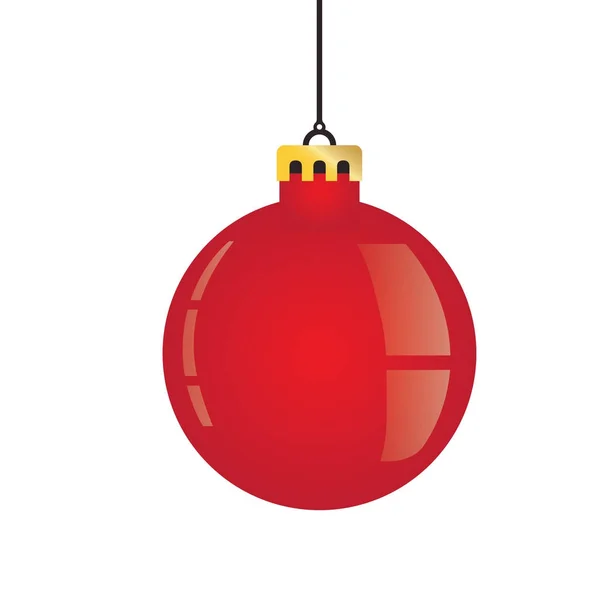 Red Christmas Bal Vectorillustratie — Stockvector