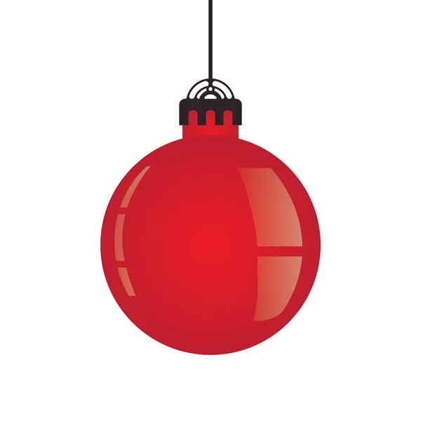Red Christmas Bal Vectorillustratie — Stockvector