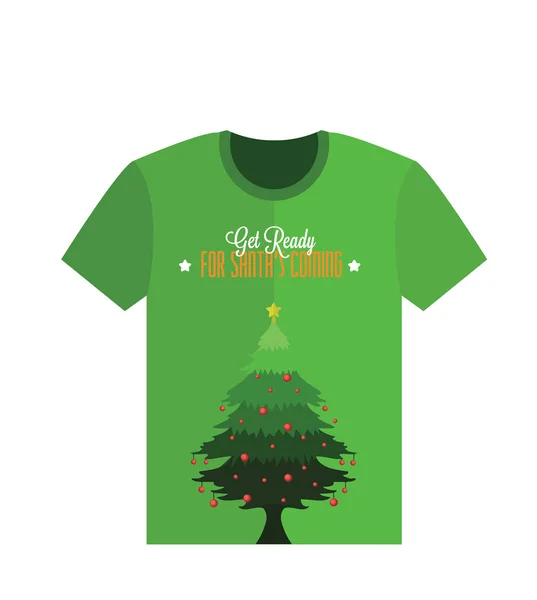 Camiseta verde de Navidad — Archivo Imágenes Vectoriales