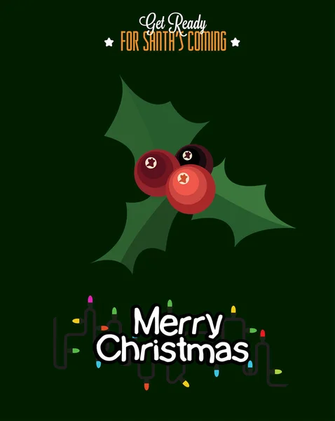 Mistletoe avec joyeux texte de Noël — Image vectorielle