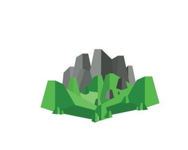 Green Hill dağ, vektör çizim