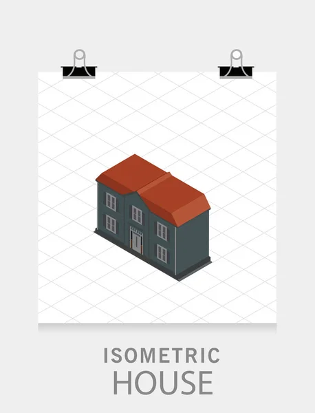 Image Isométrique Une Maison Privée Illustration Vectorielle — Image vectorielle
