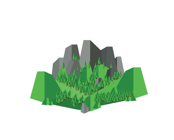 緑丘の山 ベクトル イラスト — ストックベクタ