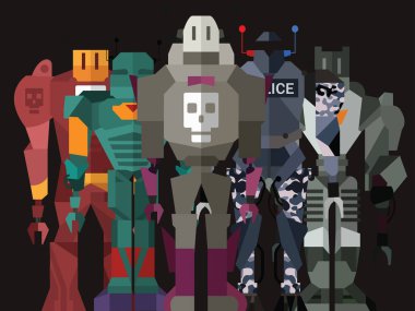 Bir siyah renkli robotlar