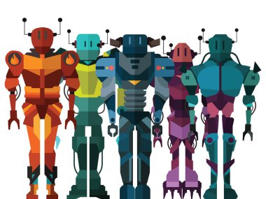 Beyaz renkli robotlar