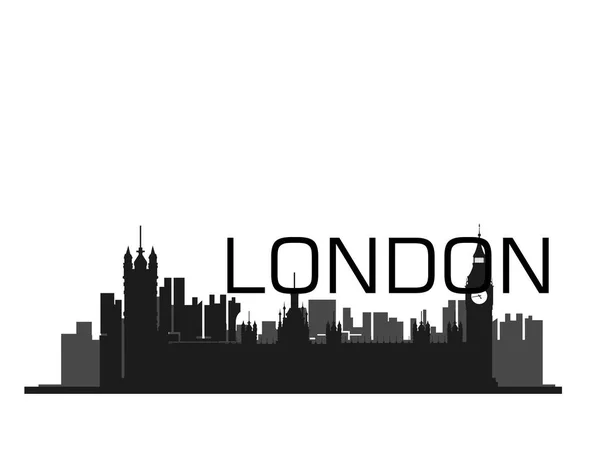 Silueta Ciudad Londres Reino Unido — Vector de stock