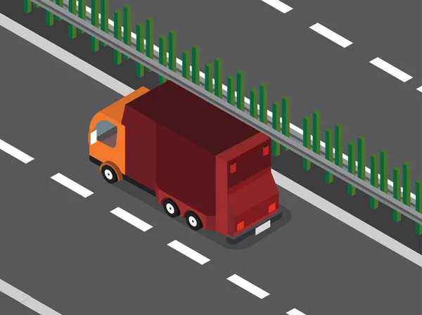 Camion della spazzatura in autostrada — Vettoriale Stock