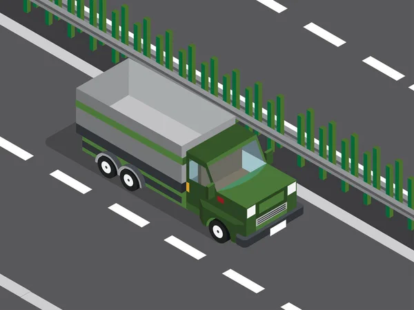 Camion basculant sur l'autoroute — Image vectorielle