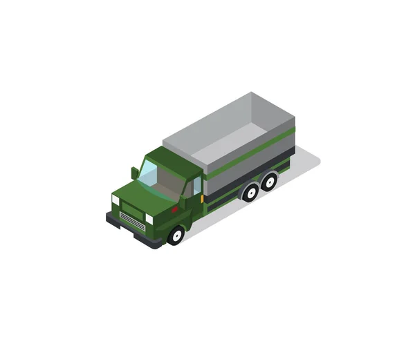 Izometrik 3d damperli kamyon — Stok Vektör