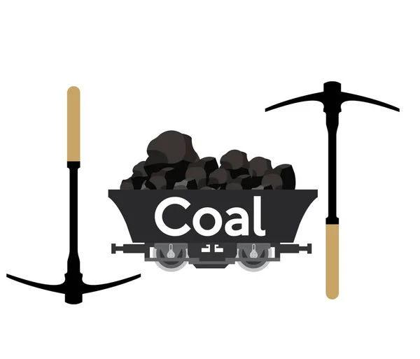 Угольная шахта с текстом — стоковый вектор