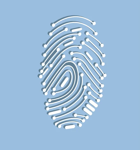 Digital Fingerprint Yellow Background — Stock Vector