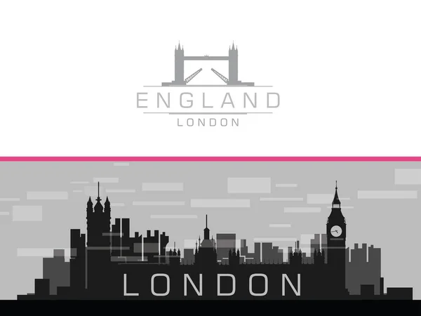 Silhouette London City United Kingdom — Stock Vector