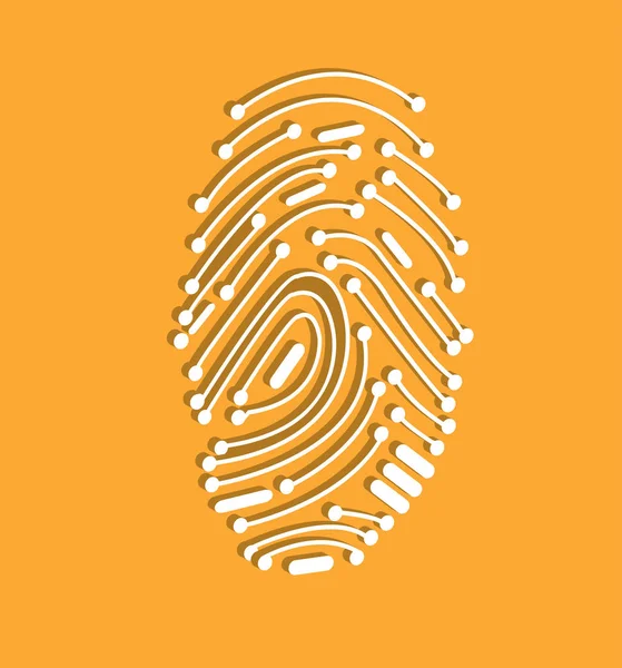 Digital Fingerprint Yellow Background — Stock Vector
