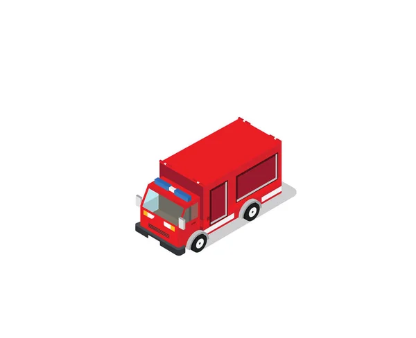 Camion antincendio isometrico 3d — Vettoriale Stock