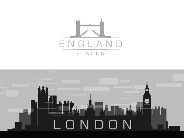 Silueta Ciudad Londres Reino Unido — Vector de stock