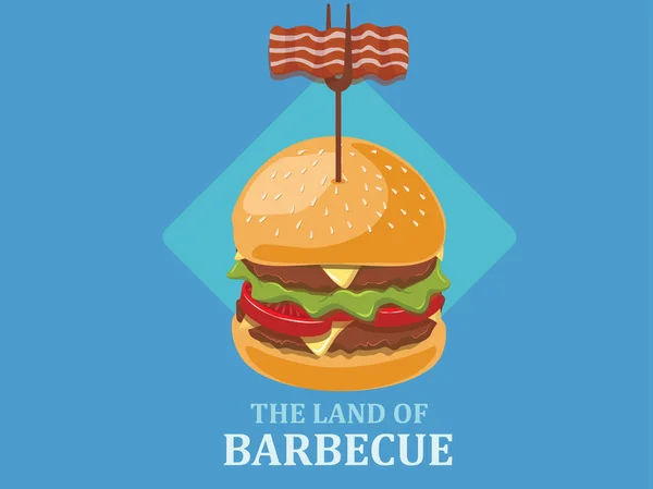 Deliciosa hamburguesa barbacoa — Vector de stock