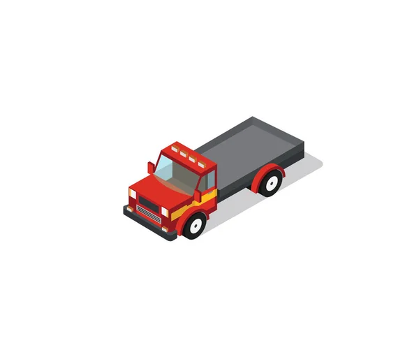 Araba kurtarma ışınlama kırmızı kamyon — Stok Vektör