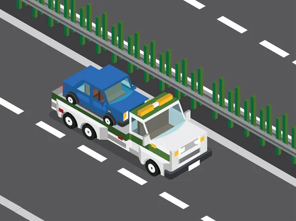 Yıkıcı kamyon karayolu — Stok Vektör