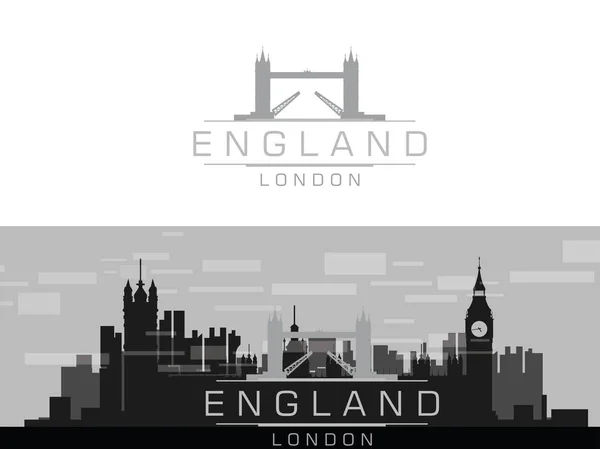 Silhouette London City United Kingdom — Stock Vector