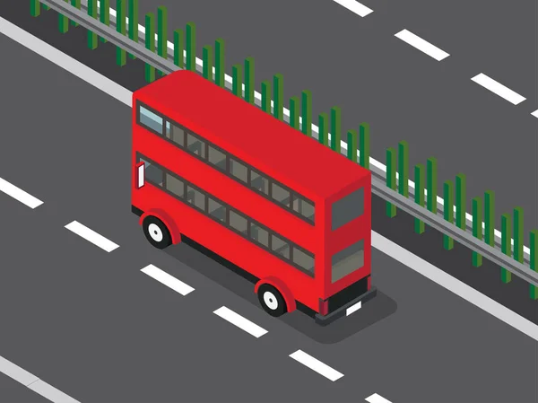 Autobús rojo de dos pisos — Vector de stock