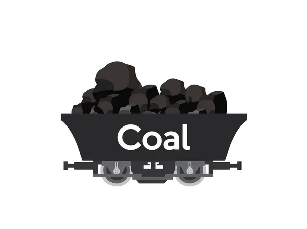 Куча Угля Угольная Шахта Текстом — стоковый вектор