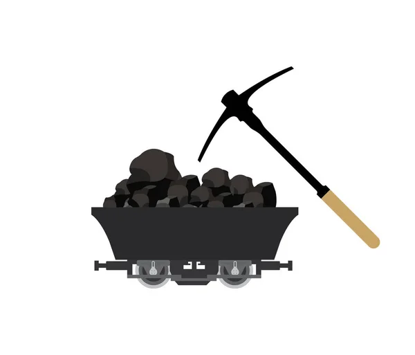 Black Coal Mine Wagon — Stock Vector