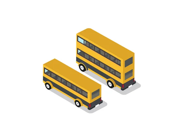 Gele Bus Dubbeldekker Bus Vectorillustratie — Stockvector