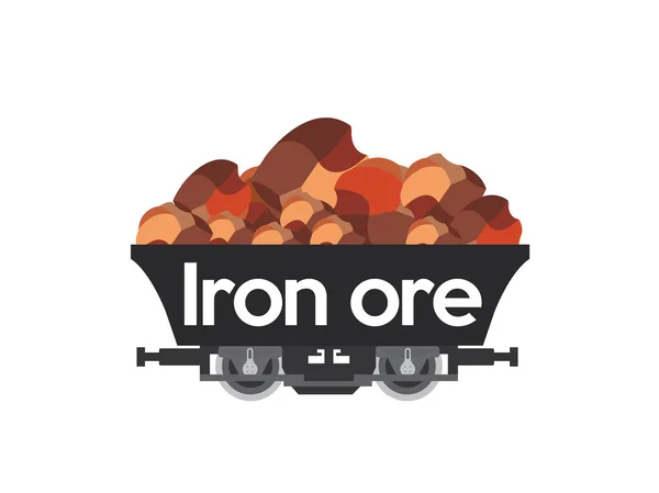 Iron Ore Iron Ore Kocsi Vektoros Illusztráció Egy Halom — Stock Vector