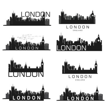 Londra cityscape siluetleri