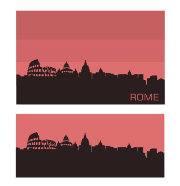Roma cityscape siluetleri