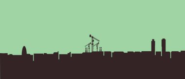 Barselona şehir manzarası siluet