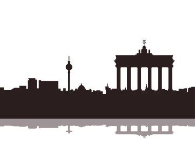 Berlin şehir manzarası siluet