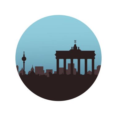 Berlin şehir manzarası siluet