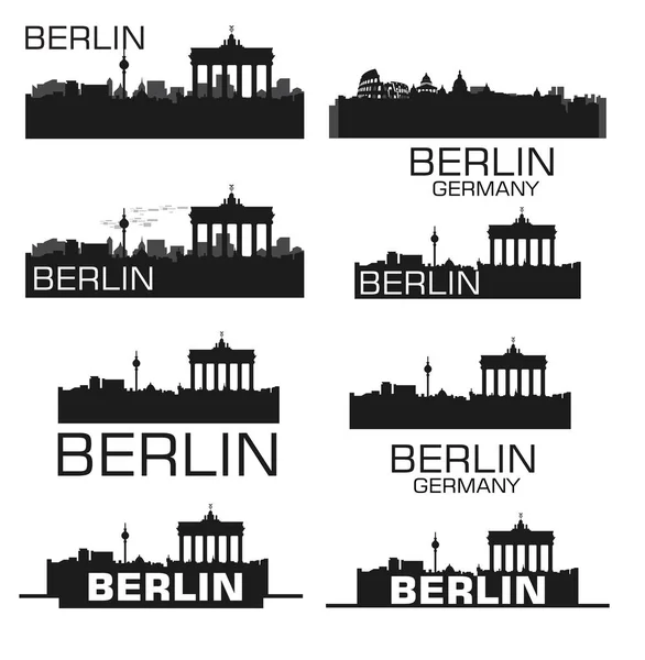Silhouette del paesaggio urbano di Berlino — Vettoriale Stock
