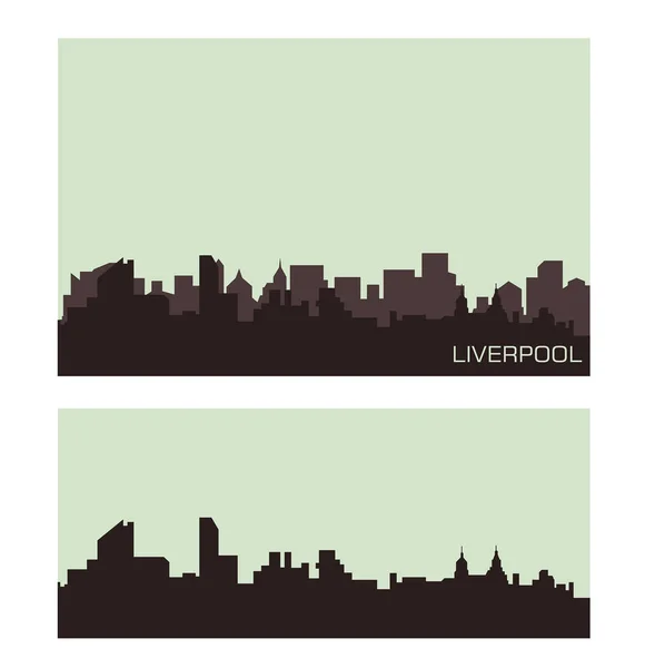 Liverpool città skylines — Vettoriale Stock