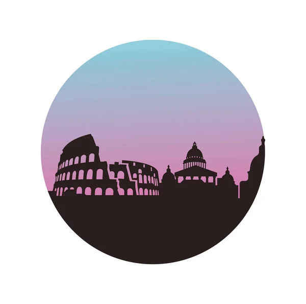 Rome City silhouet — Stockvector