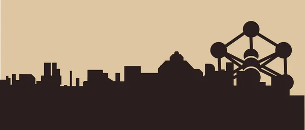 Silhouette du paysage urbain bruxellois — Image vectorielle