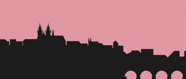 Ciudad de Praga skyline — Vector de stock