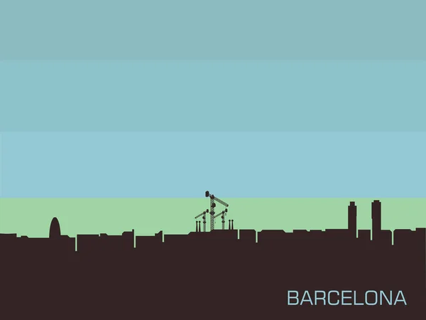 Silueta del skyline de Barcelona — Vector de stock
