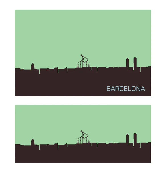 Barcelona stad skyline van silhouet — Stockvector