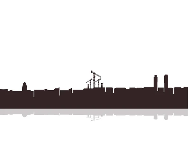 Barcelona city skyline silhouette — Stock Vector