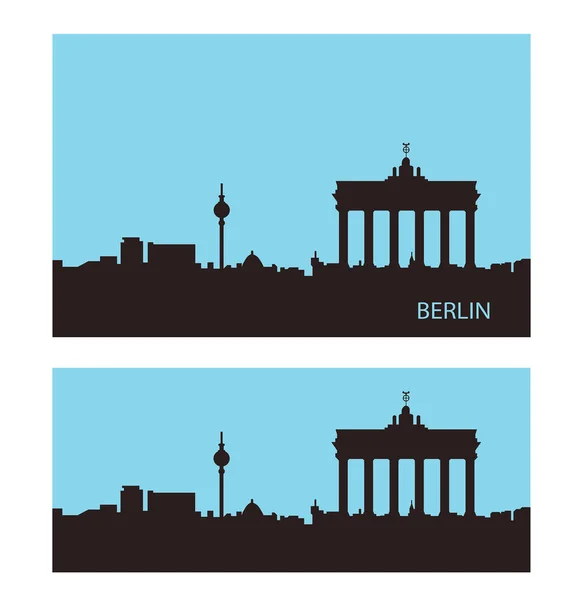 Siluetas de Berlín paisaje urbano — Vector de stock