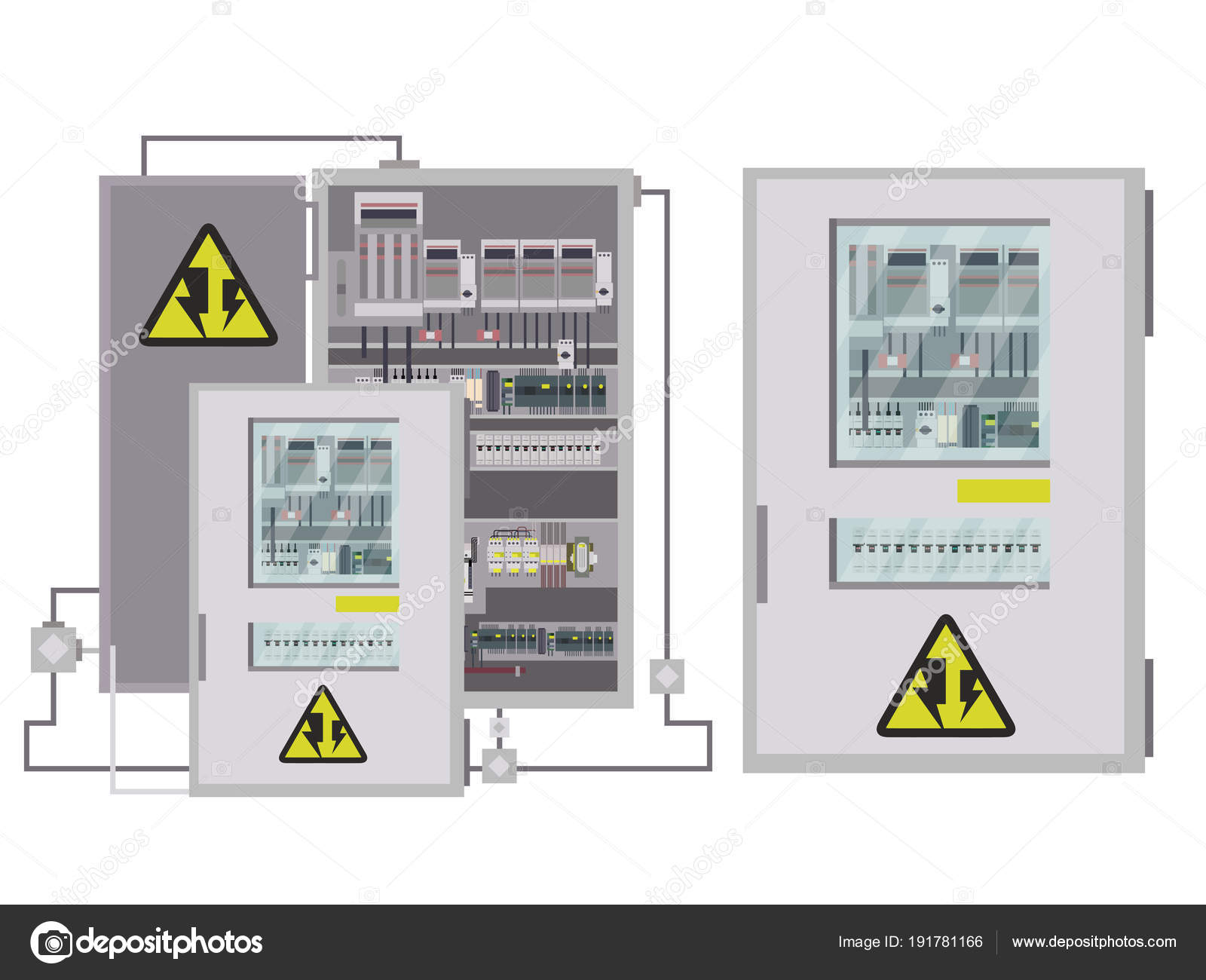 Electrical Panel With Switcher Vector Illustration Stock Illustration -  Download Image Now - Electricity, Control Panel, Box - Container - iStock