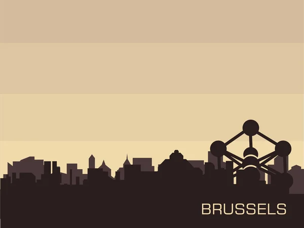 Silhouette du paysage urbain bruxellois — Image vectorielle