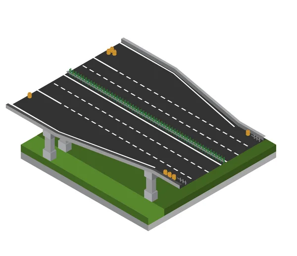 Elemento Isométrico da Estrada — Vetor de Stock