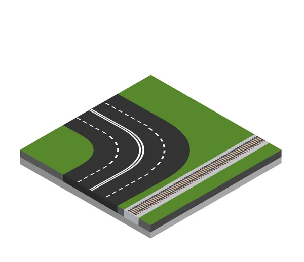 Isometrisk road element — Stock vektor