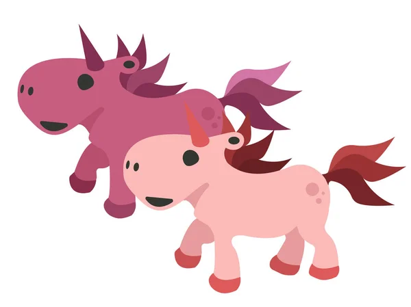 Conjunto Pequeños Unicornios Lindos Aislados Sobre Fondo Blanco Ilustración Vectorial — Archivo Imágenes Vectoriales